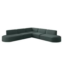 ECKSOFA Universal Palma Opera Velvet - Smaragdgrün, Holzwerkstoff/Textil (276/276cm) - Fun Möbel