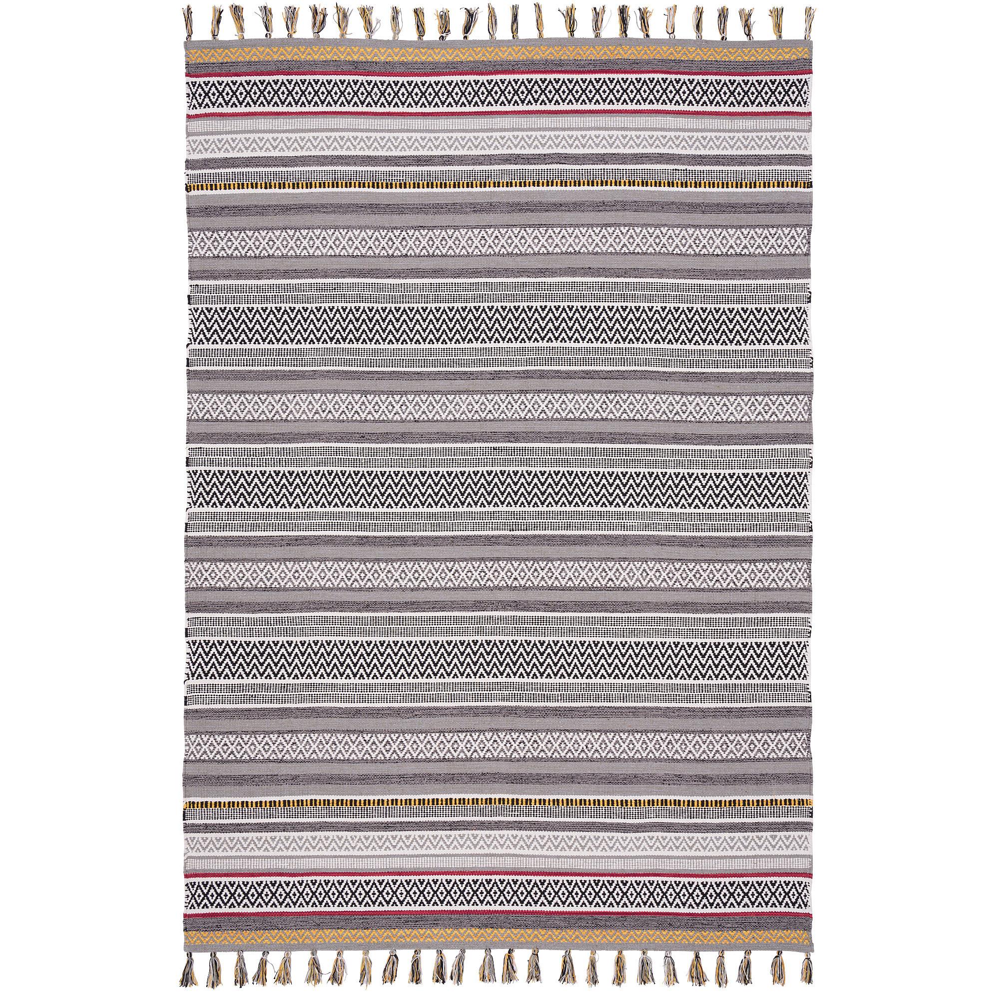 KELIM BAUMWOLLE NATUR TEPPICH GRACE - Grau, Textil (140/200cm) - Pergamon