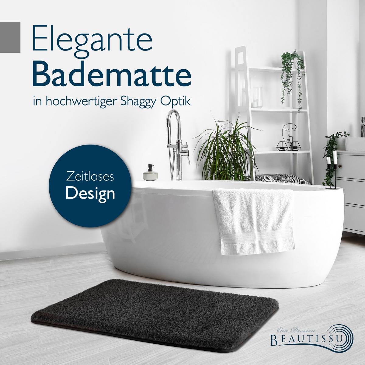 VORLEGER MATTE BeauMare FL 50/80cm Schwarz - Schwarz, Textil (50/80cm) - Beautissu 