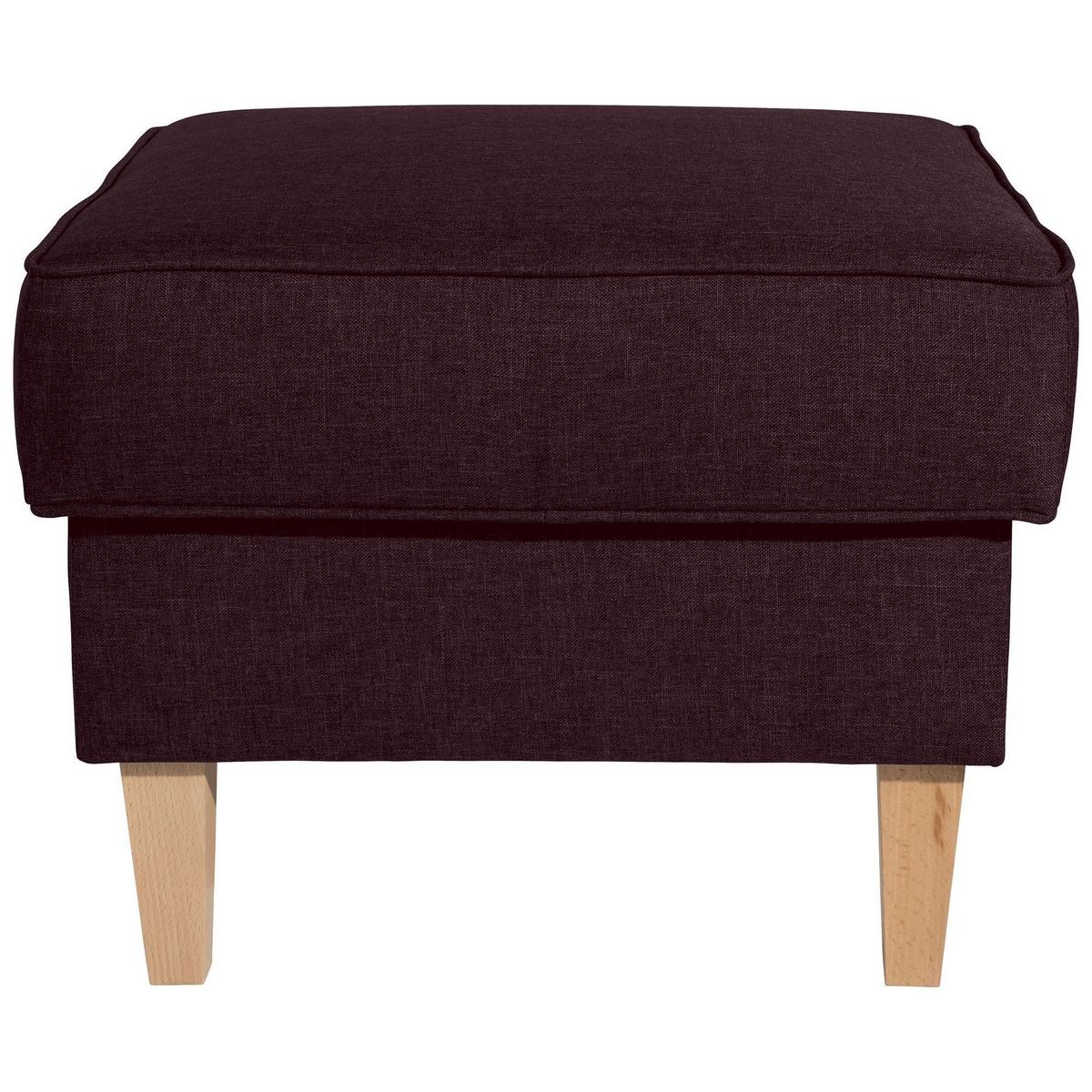 HOCKER Karlen Bezug Flachgewebe Buche natur / burgund - Brombeere/Buchefarben, Kunststoff (53/45/53cm) - 58aufmkessel