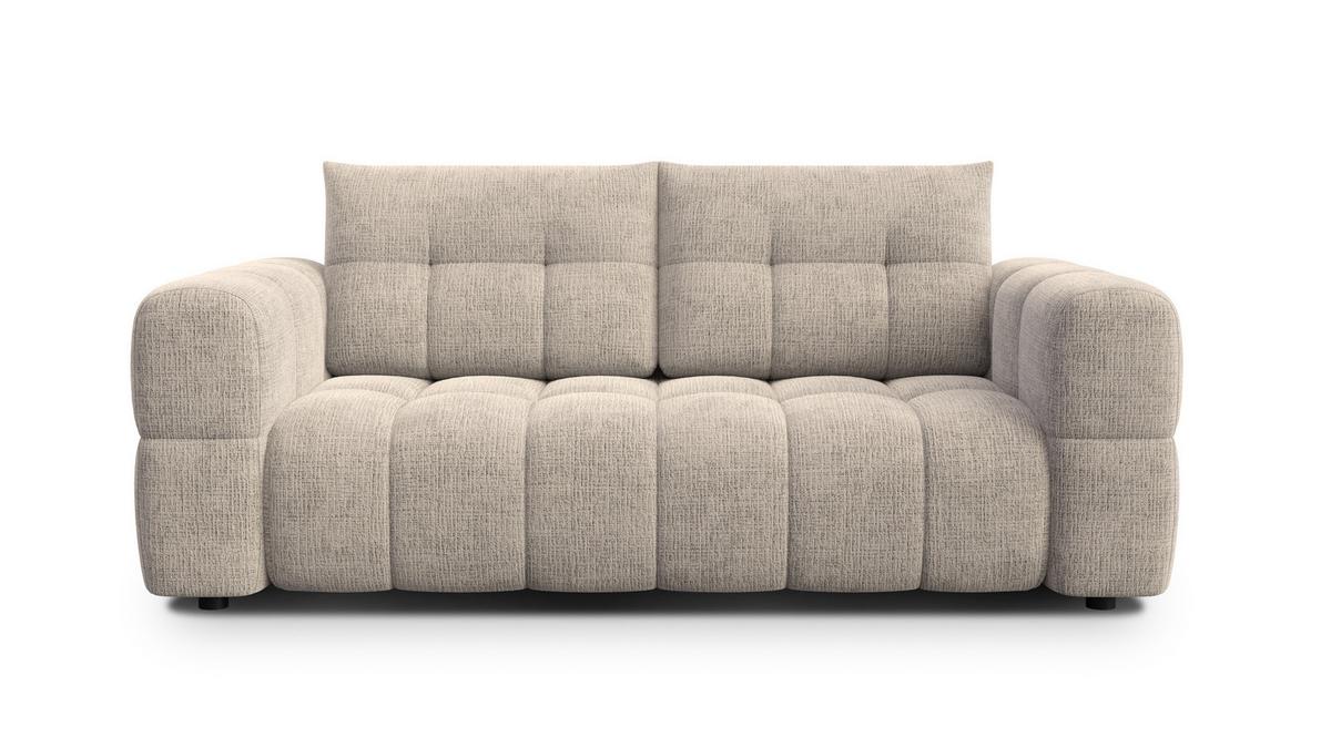 SOFA CLOUDI 2,5-Sitzer, beige - Beige/Schwarz, Holz/Textil (211/89/104cm) - Wozimo