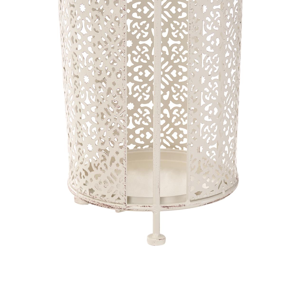 SCHIRMSTÄNDER Metall Cremeweiß Orliac - Creme/Weiß, Metall (24/43/24cm) - Beliani