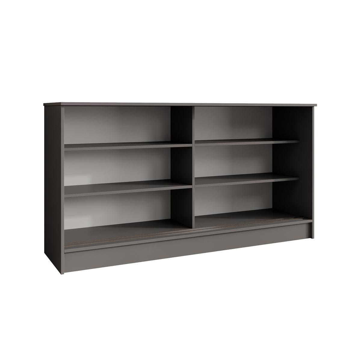 KOMMODE Horizon mit 2 Schiebetüren, Graphit, 160 cm - Graphitfarben, Holzwerkstoff (161/85/43.5cm) - Beautysofa