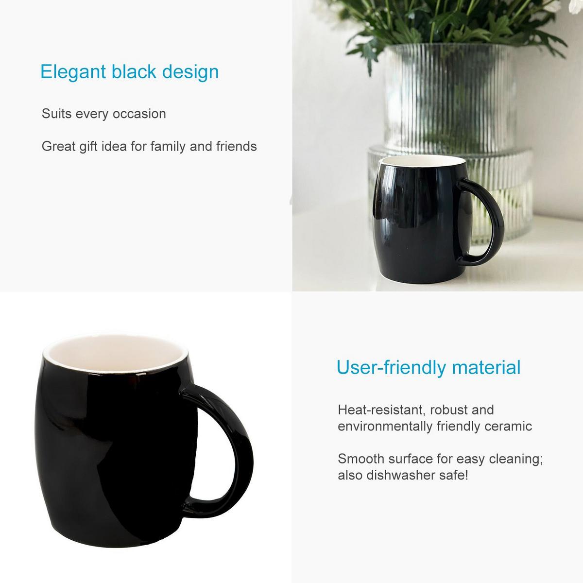 KAFFEETASSE TEETASSE (2er-Set) - Schwarz, Keramik (9/10.5/12.5cm) - Intirilife