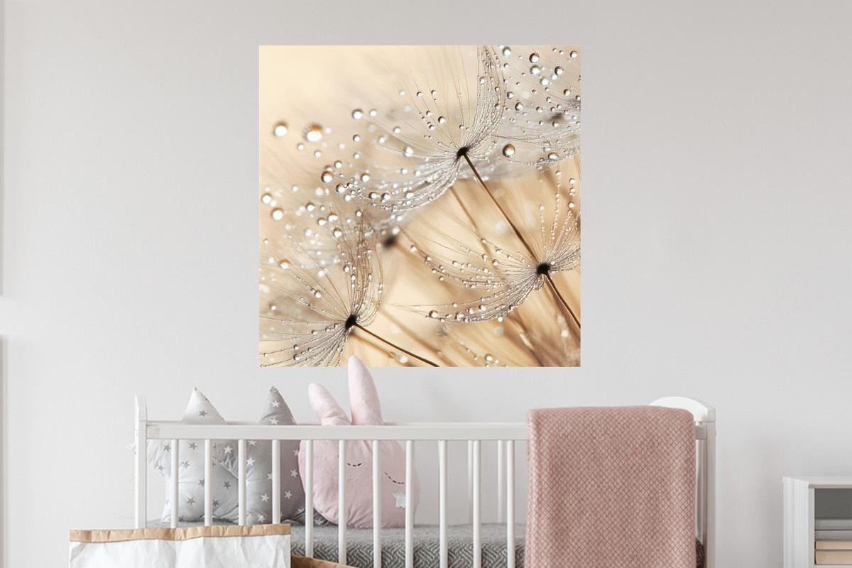 WANDTATTOO Löwenzahn - Abstrakt - Natur - Beige Wanddeko 50x50 cm - Braun, Kunststoff (50/50/0.1cm) - MuchoWow