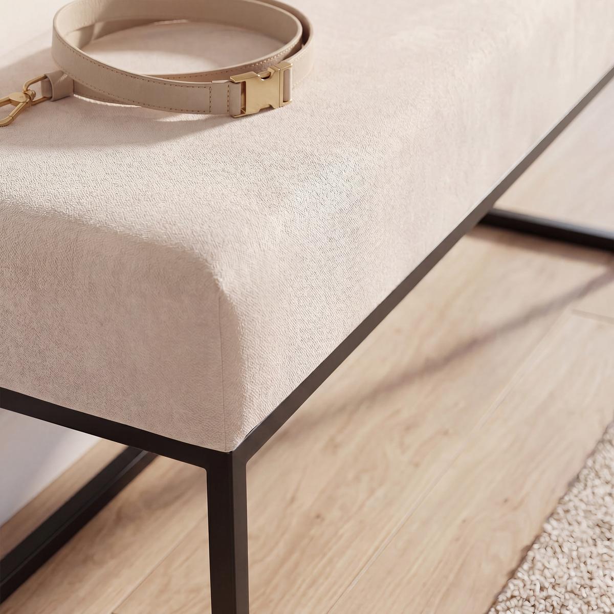 POLSTERBANK PURE 100 cm Metallgestell, Schwarz / Beige - Beige, Textil/Metall (100/44/30cm) - Idohome