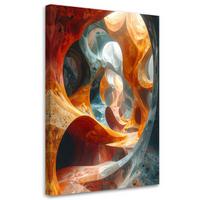 LEINWANDBILD 3D und geometrisch 70x100cm - Orange, Textil (70/100cm) - Feeby