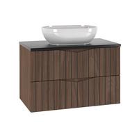 WASCHTISCH 80.6cm Siena Holz und Schwarz - Braun, Holzwerkstoff (80.6/52.2/46.5cm) - Petits-meubles