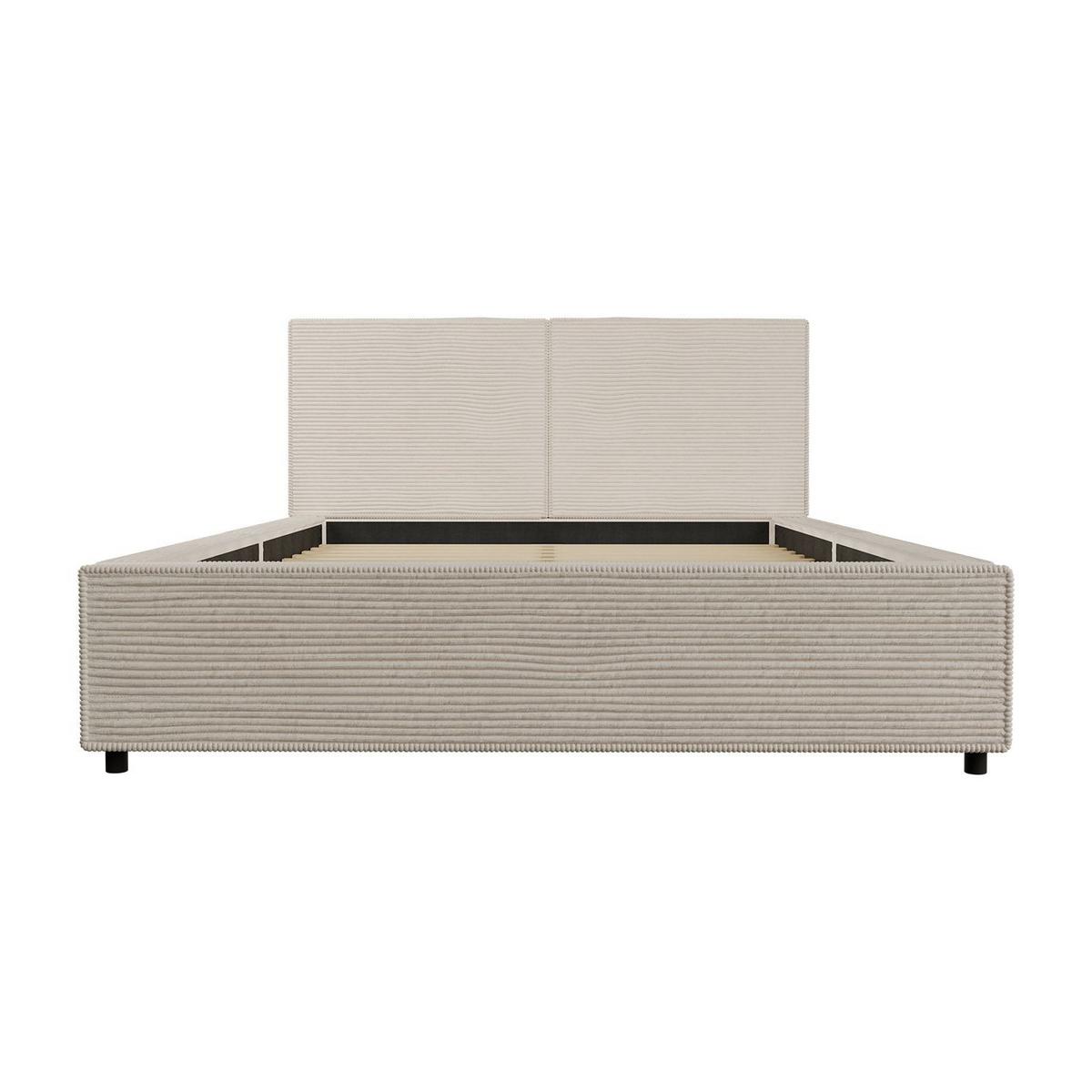 POLSTERBETT Salerno Cord beige 140x200 cm - Beige, Textil (140/200cm) - Juskys