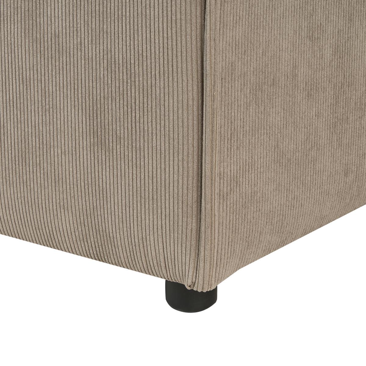 CHAISELONGUE-RECHTSSEITIGE Cord Hellbraun Ardal - Hellbraun/Schwarz, Textil (119/68/180cm) - Beliani