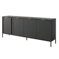 SIDEBOARD LORENZO 203/81/40 cm mit 4 Türen Anthrazit - Anthrazit, Holzwerkstoff (203/81/40cm) - MASSENO