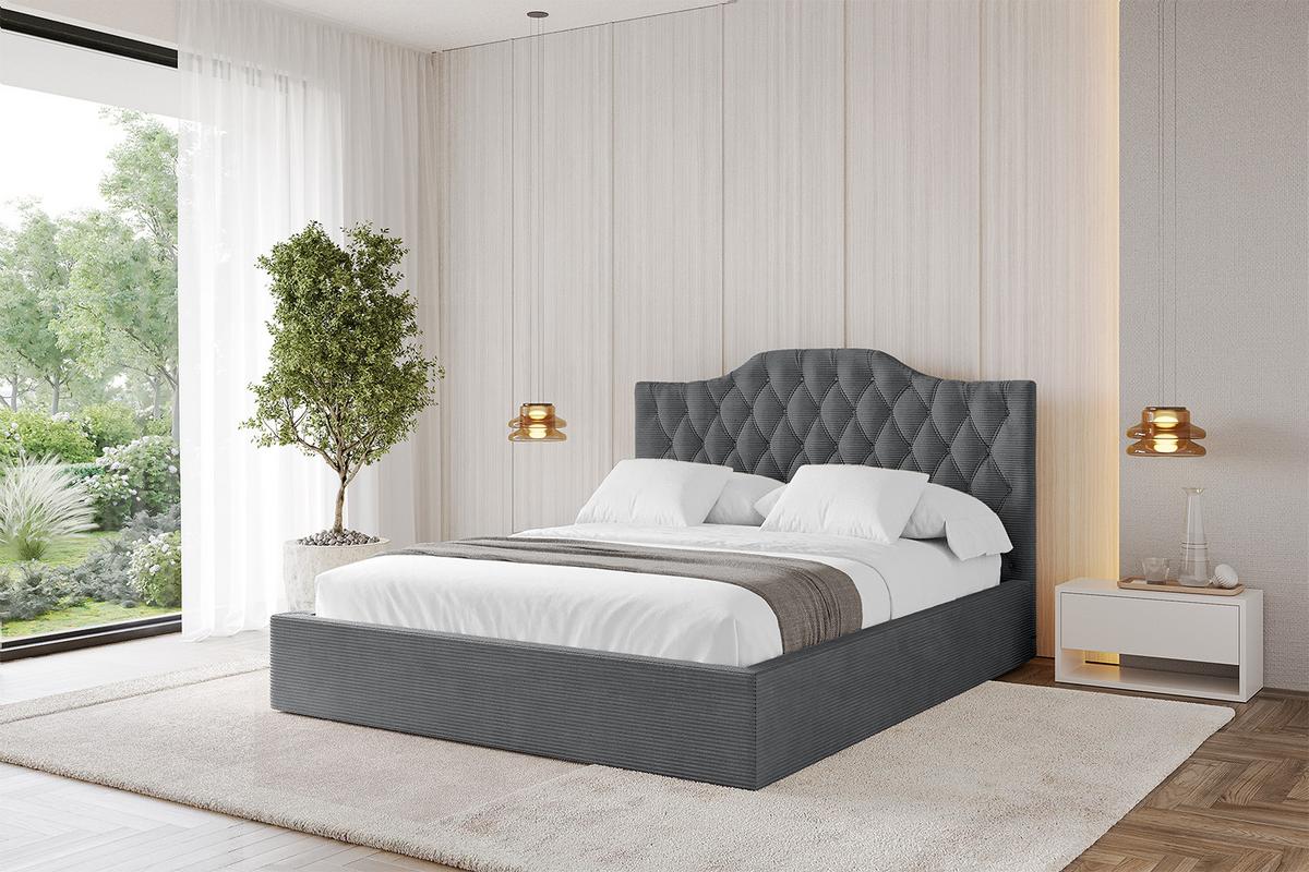 POLSTERBETT mit Bettkasten und Lattenrost, Boxbett ohne Matratze - FALIO 120x200 Dunkelgrau - Anthrazit, Holzwerkstoff/Textil (120/200cm) - ALTDECOR