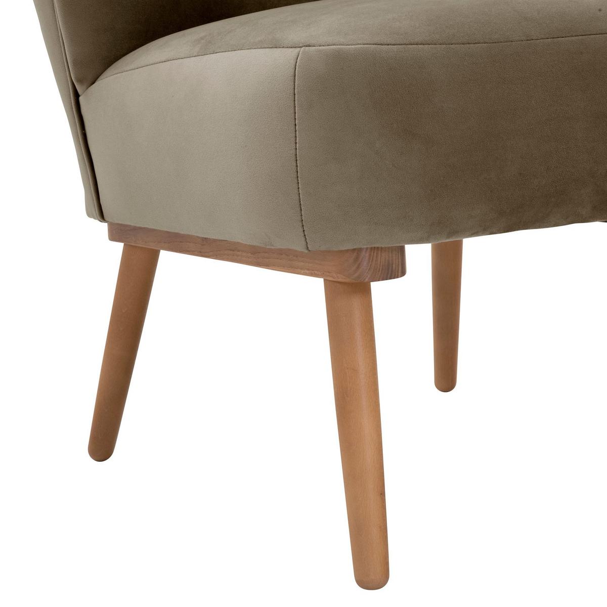 COCKTAILSESSEL Kayra Samtvelours sahara - Sahara, Kunststoff (72/90/74cm) - 58aufmkessel