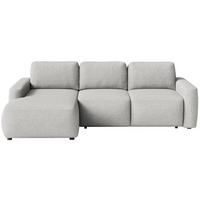 ECKSOFA Carnos Mini Graubeige Chenille - Taupe/Schwarz, Kunststoff/Textil (238/164cm) - Selsey
