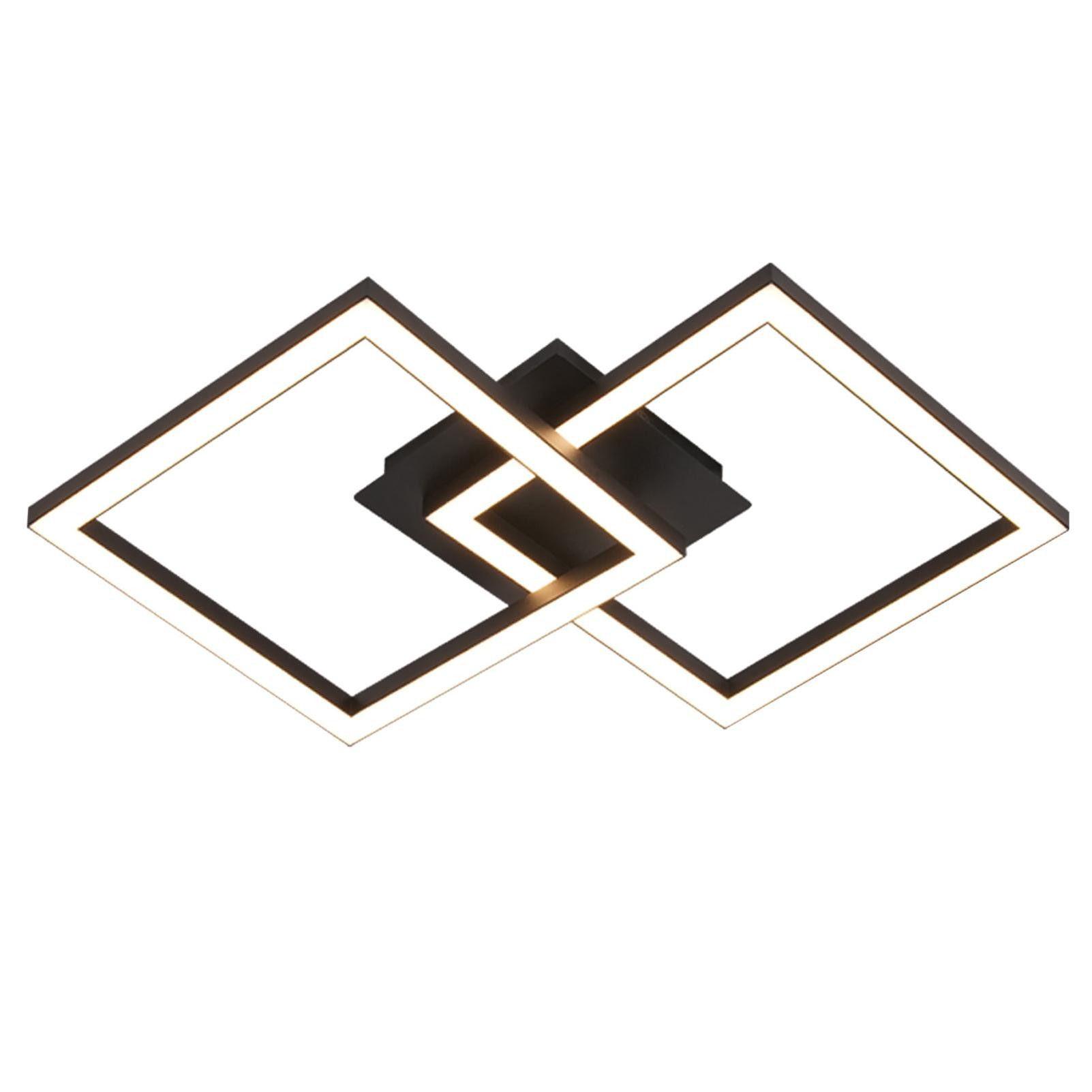 LED-DECKENLEUCHTE Tannwall 6.0/47.0/29.5 cm - Schwarz, Metall (29.5/6/47cm) - ZMH
