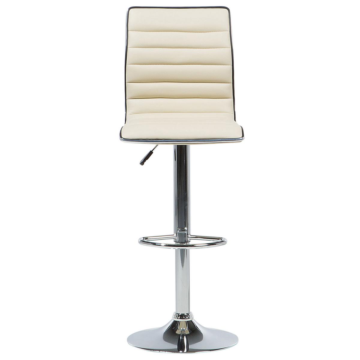 BARHOCKER 2er-Set Kunstleder Beige Lucerne - Beige, Textil/Metall (40/116/39cm) - Beliani