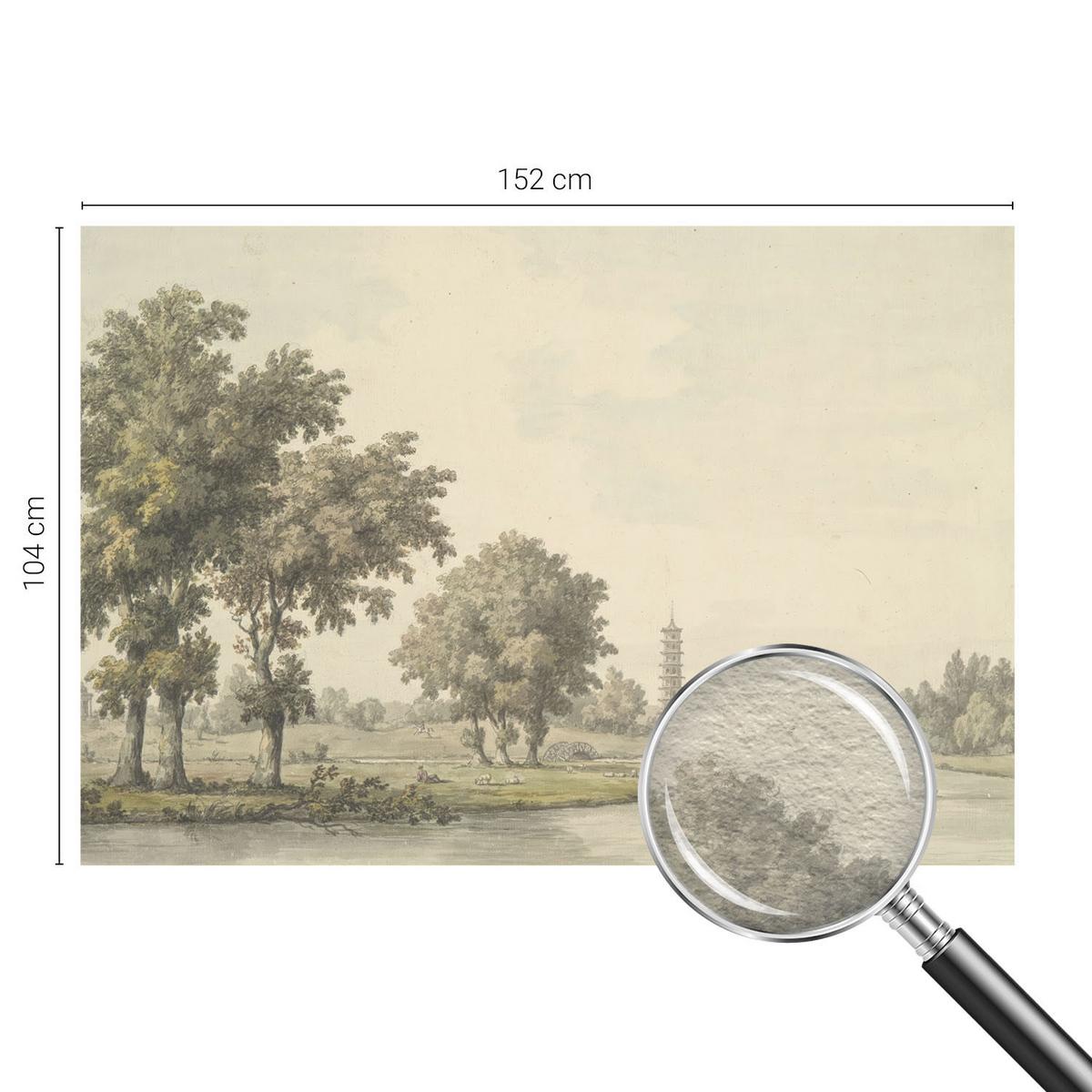 FOTOTAPETE 152x104 cm - Ein ruhiger Park - Grau, Textil (152/104cm) - Wallfluent