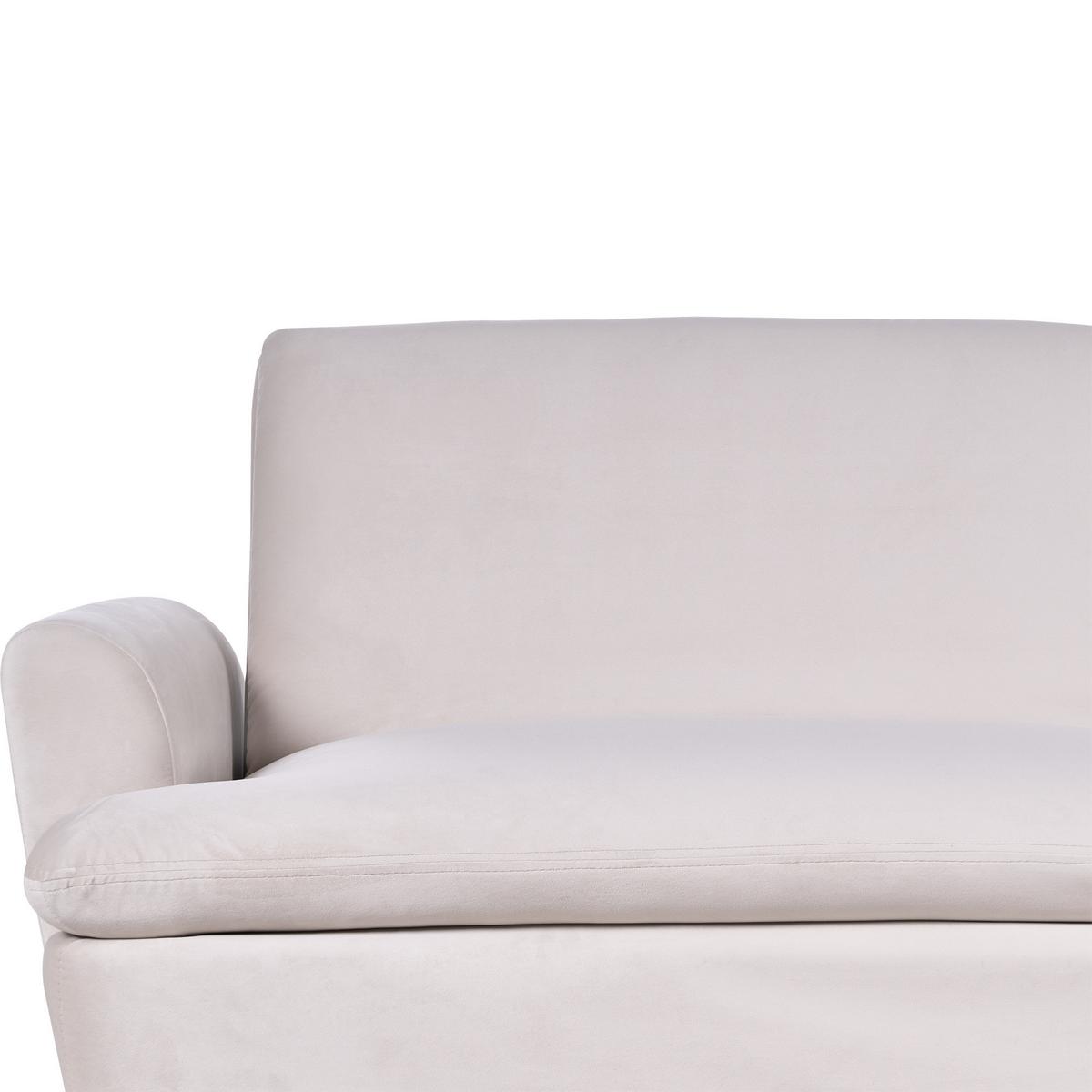 3-SITZER-SCHLAFSOFA Samtstoff Beige Vettre - Beige/Goldfarben, Textil (210/88/84cm) - Beliani