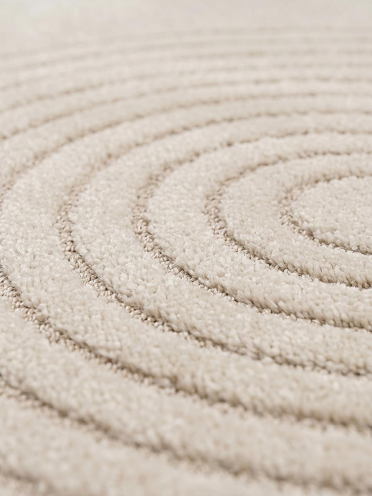RUNDTEPPICH Geometrisch MUOTA Polypropylen Beige 120 x 120 cm - Beige, Textil (120/120cm) - KADIMA DESIGN