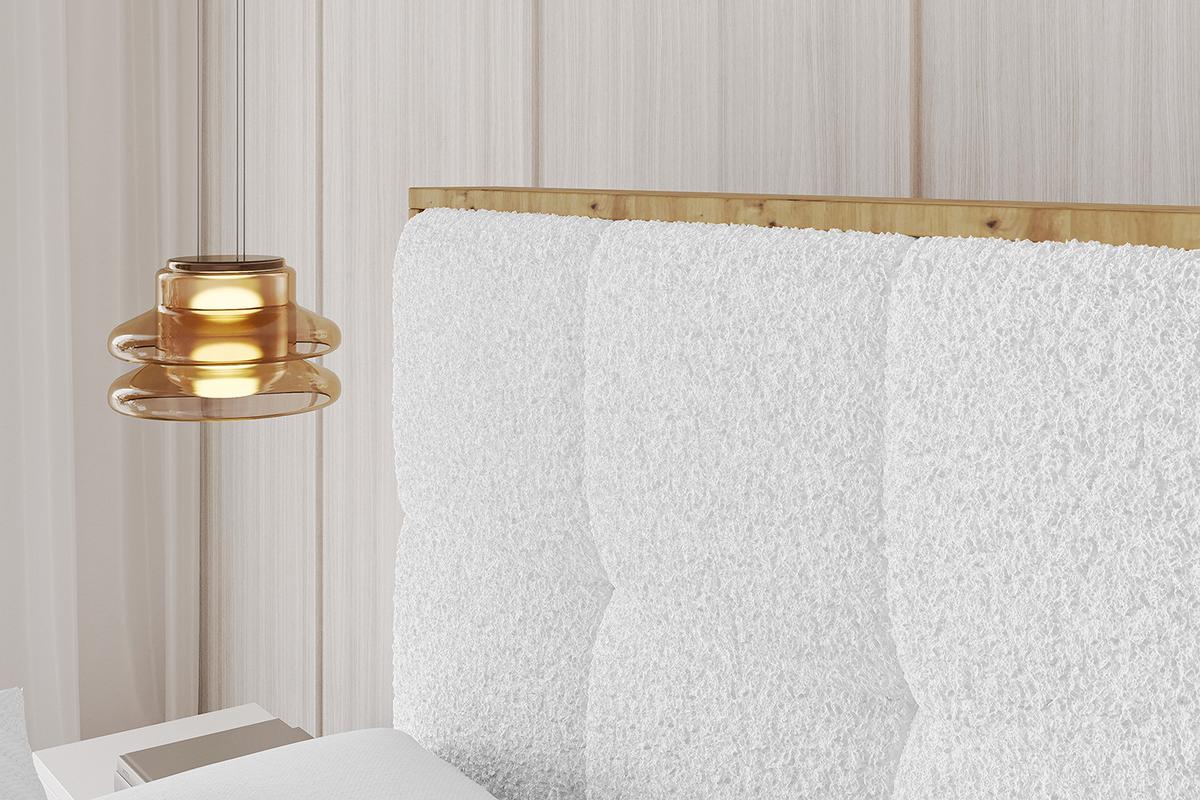 POLSTERBETT mit Bettkasten, Fußteil und Lattenrost, Boxbett ohne Matratze - ENZO7-Z 180x200 - Weiß, Holzwerkstoff/Textil (180/200cm) - ALTDECOR