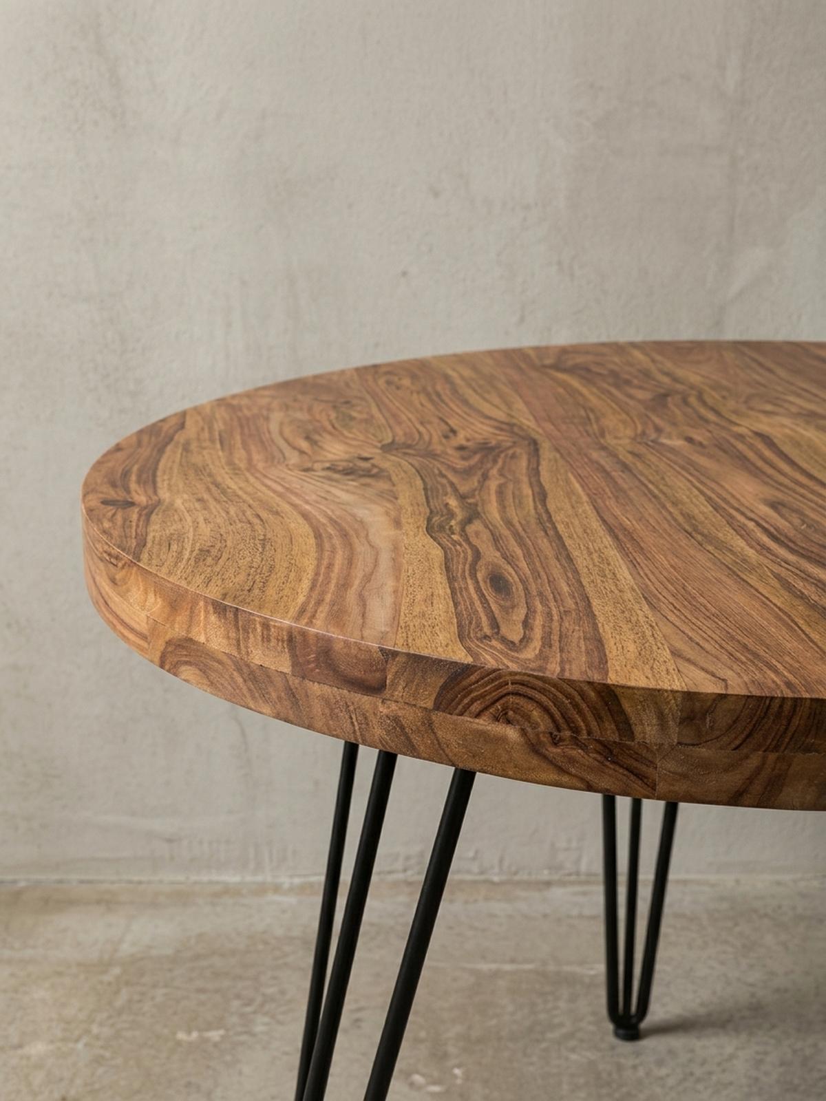 ESSZIMMERTISCH – Rund Massivholz 120 cm Landhausstil - Schwarz/Braun, Holz/Metall (73/120/78cm) - KADIMA DESIGN