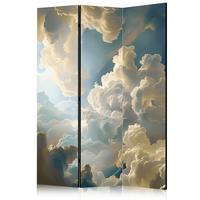 PARAVENT Akustik 3-tlg 135x172 cm Dreidimensionale Wolken - Multicolor, Holz/Textil (135/172/3cm) - Muralo