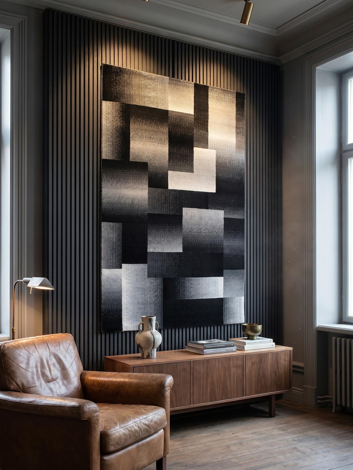 TEPPICH Kurzflor ASPEN in Schwarz, abstrakt kariert, 160 x 230 cm - Schwarz, Textil (230/160cm) - KADIMA DESIGN