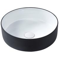 AUFSATZWASCHBECKEN Schwarz/Weiß 36 cm Keramik Calig - Schwarz/Weiß, Keramik (36/12/36cm) - Beliani