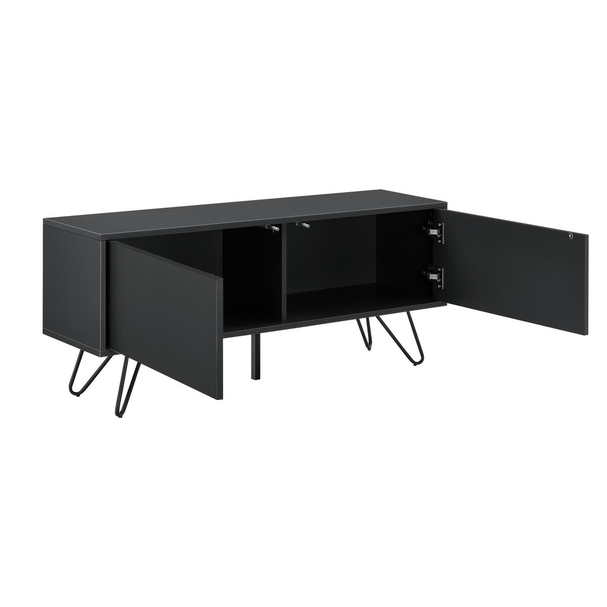 LOWBOARD Bollebygd - Schwarz, Holzwerkstoff/Metall (110/46.5/30cm) - [en.casa]
