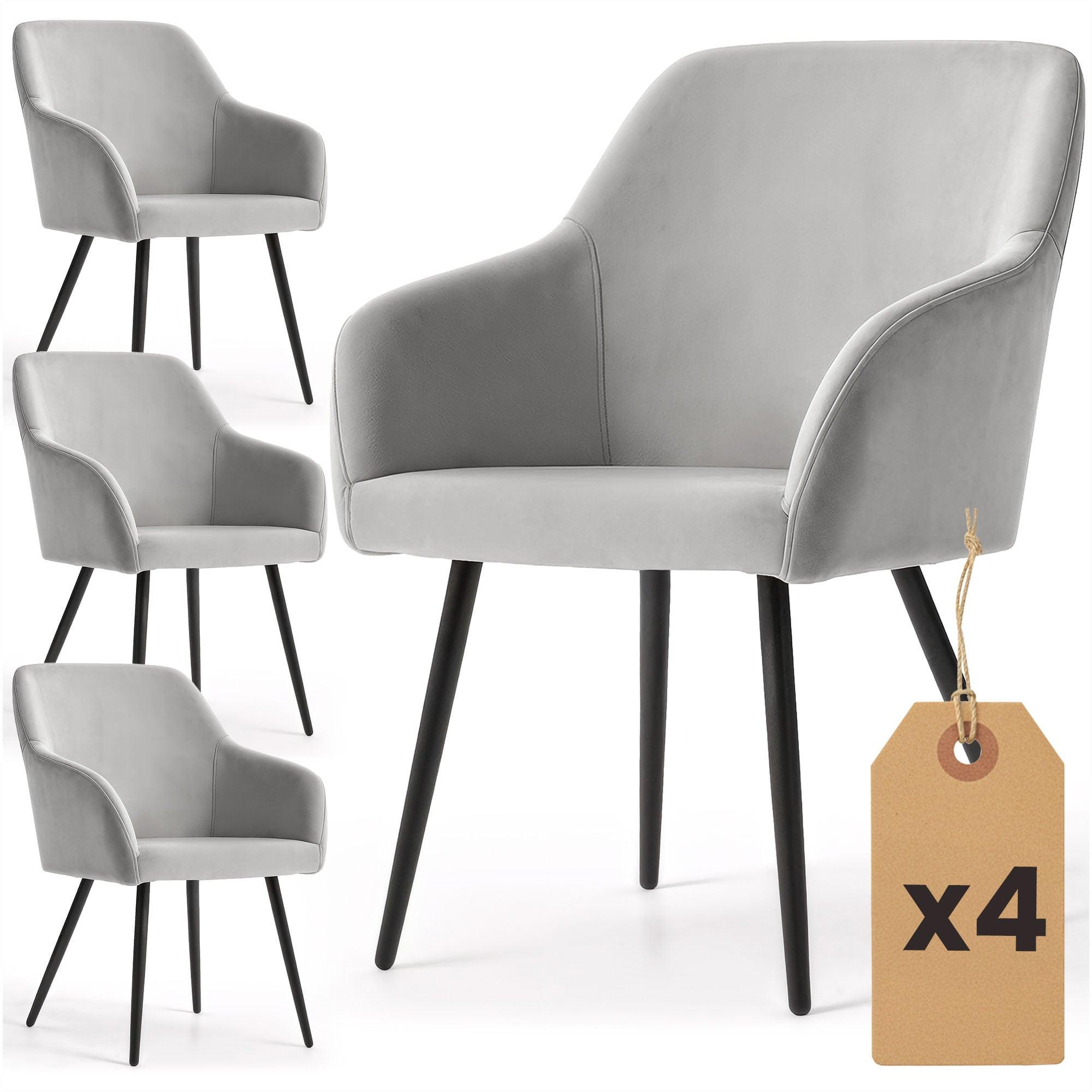POLSTERSTUHL 4er Set, Metallbeine Grau, Schwarz 54,5/83/58 - Schwarz/Grau, Textil (55/83/51cm) - RAUMHIRSCH FURNITURE