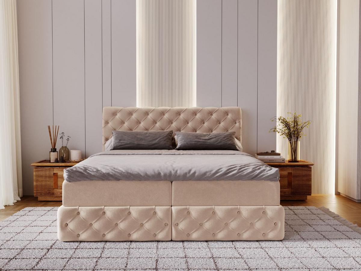 BOXBETT Canolo 140x200 Beige - Beige, Holz/Textil (140/200cm) - Graingold