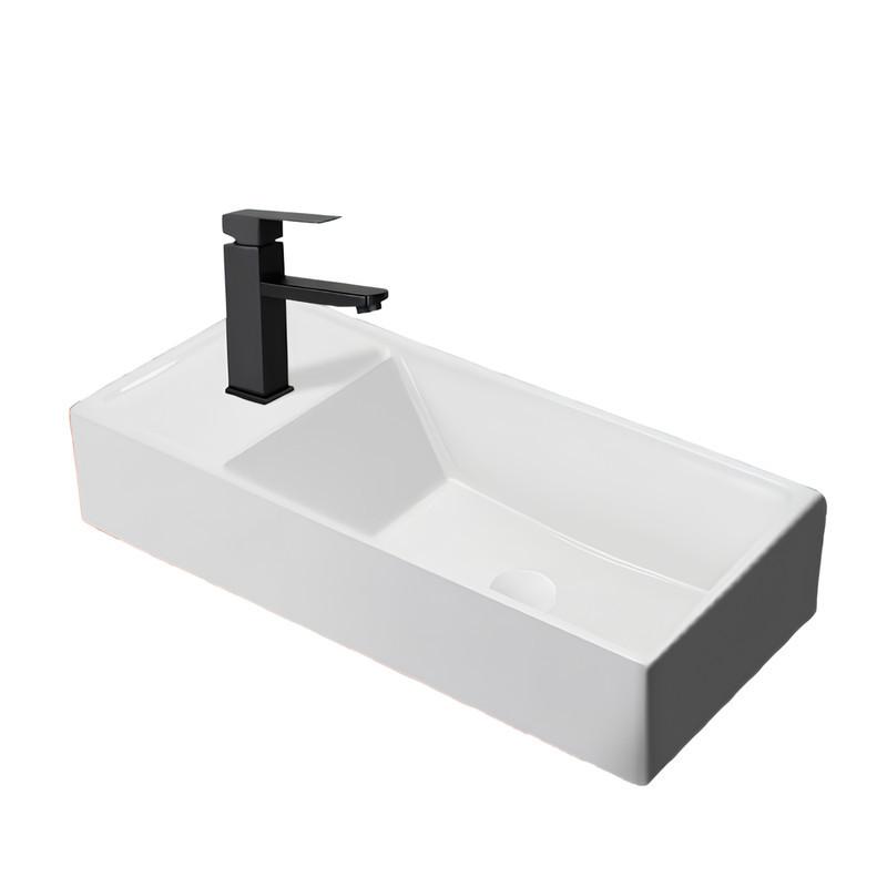 WASCHBECKEN Barr II 40/22/10cm - Weiß, Keramik (22/10/40cm) - Nettlife