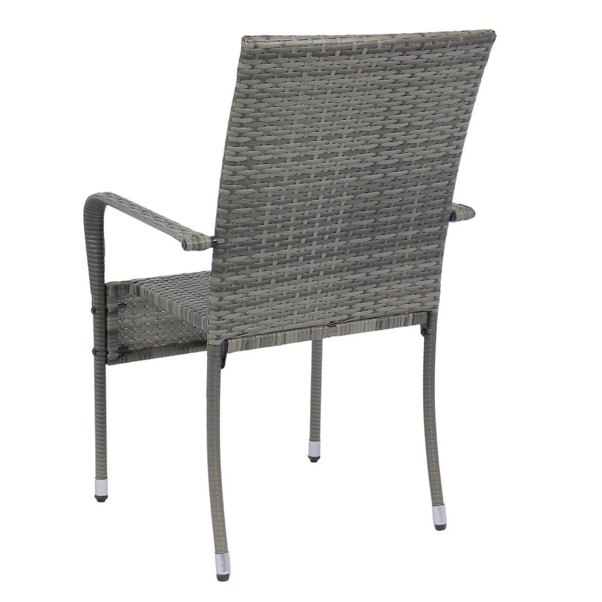 GARTENSTÜHLE Yoro 8er-Set - Grau, Kunststoff (50/90/50cm) - Juskys