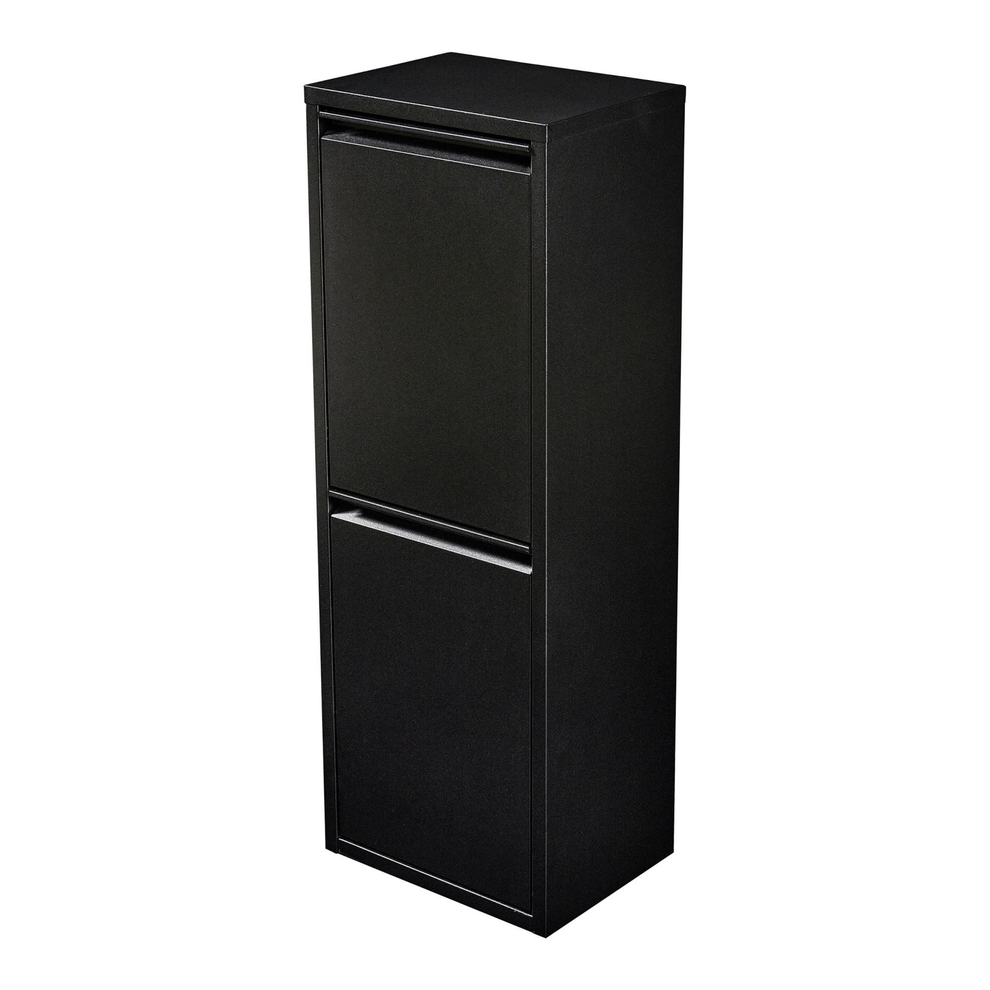 MÜLLTRENNSCHRANK Sollentuna - Schwarz, Kunststoff/Metall (33/93/25cm) - [en.casa]