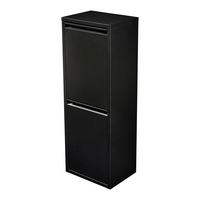 MÜLLTRENNSCHRANK Sollentuna - Schwarz, Kunststoff/Metall (33/93/25cm) - [en.casa]