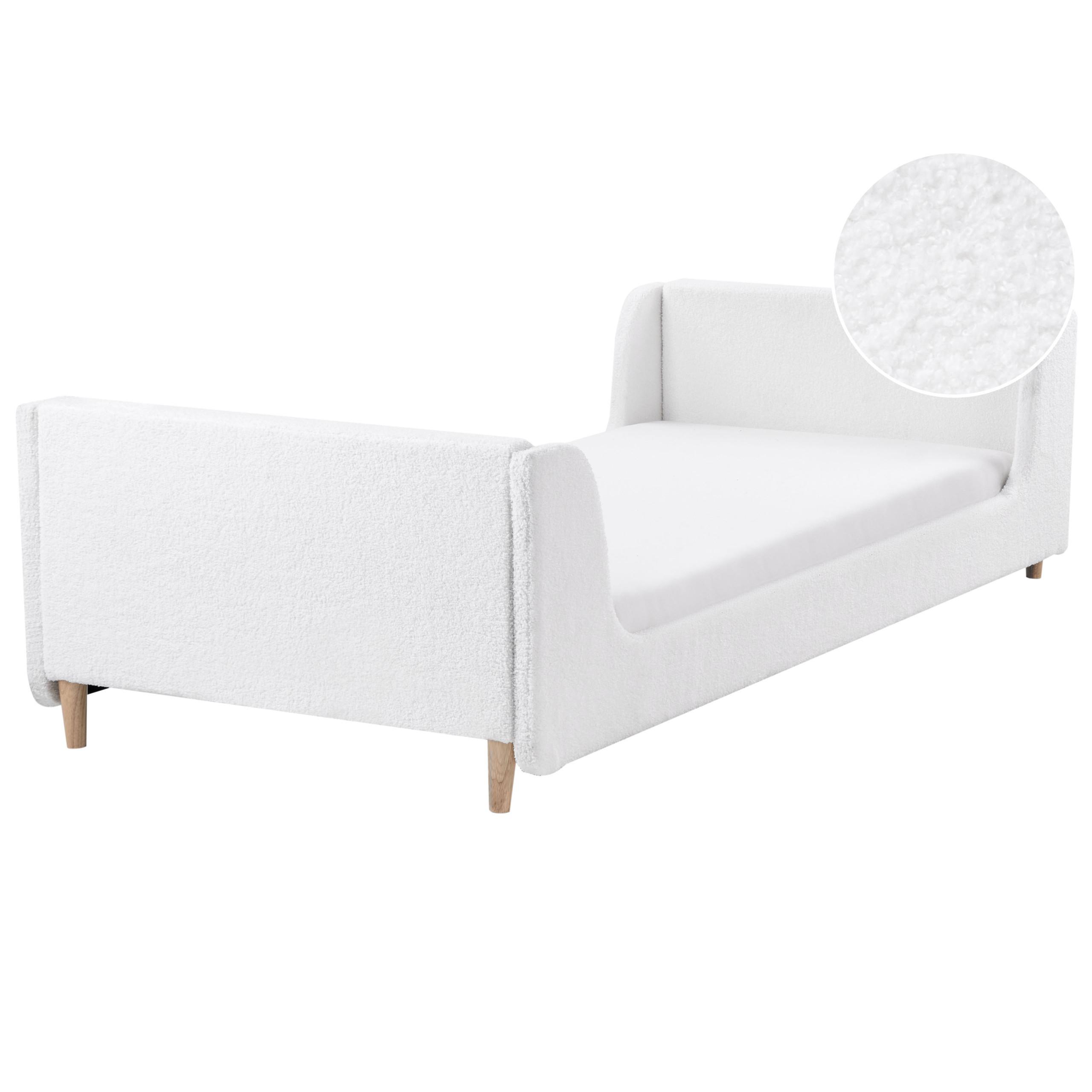 KINDERBETT 90x200 cm Weiß Laye - Creme, Textil (90/200cm) - Beliani