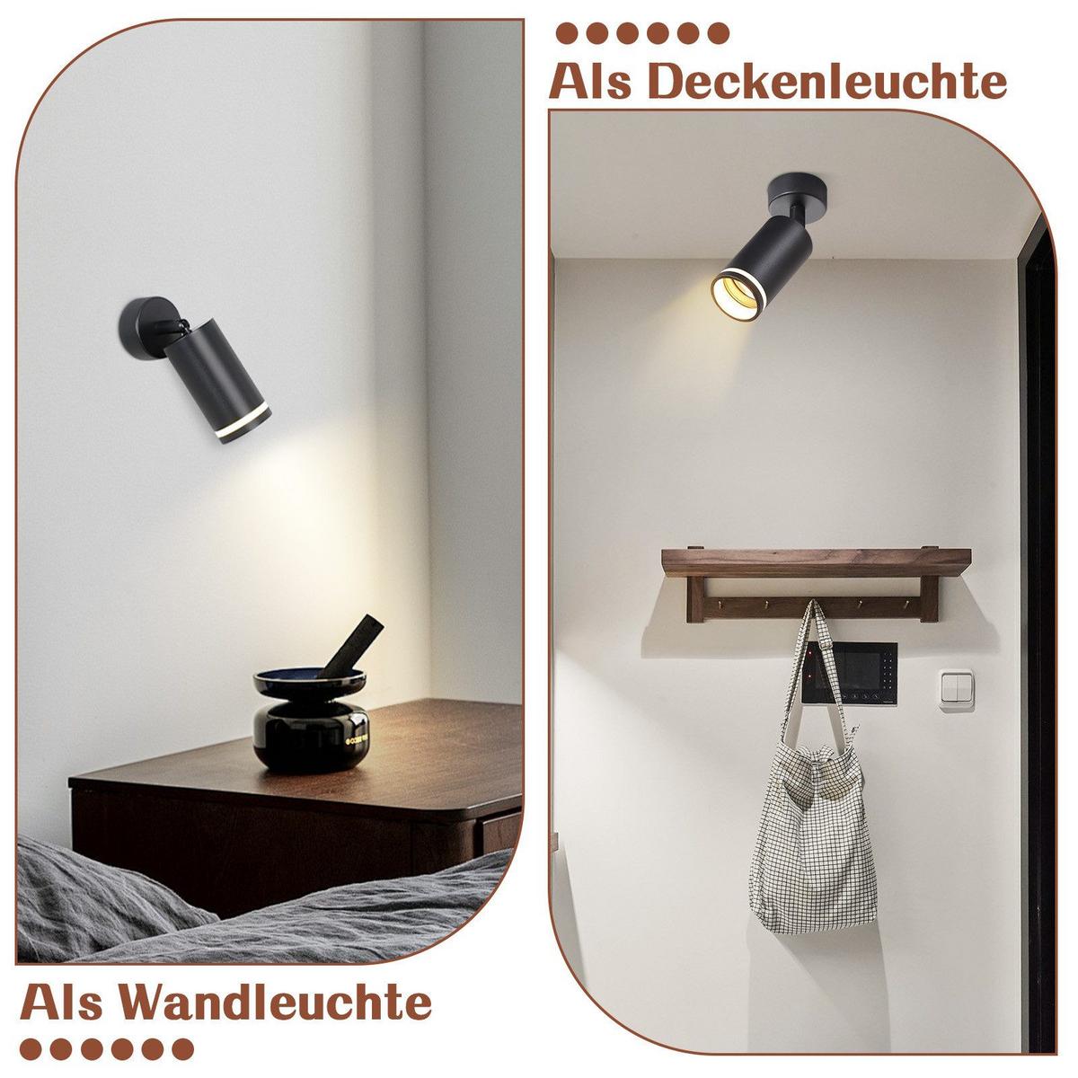 DECKENSTRAHLER Salzuflen 1-flammig 6/6/17 cm - Schwarz, Metall (6/6/17cm) - Nettlife
