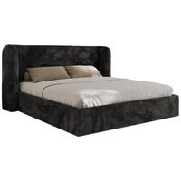 POLSTERBETT EMORA CLASSIC 160/200 - Dunkelgrau Plüsch - Multipocket-Matratze - Dunkelgrau, Textil (160/200cm) - MKS