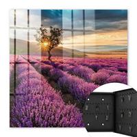 SCHLÜSSELBOX Schwarz 30x30 cm- Türöffnung nach rechts - Lavendel-Sonnenuntergang - Lila, Metall (30/30/5cm) - TULUP