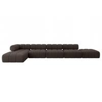 ECKSOFA modulares Sofa Kerru-L3 - 475x190x70 cm Braun Velours - Braun, Holzwerkstoff/Textil (475/190cm) - ALTDECOR