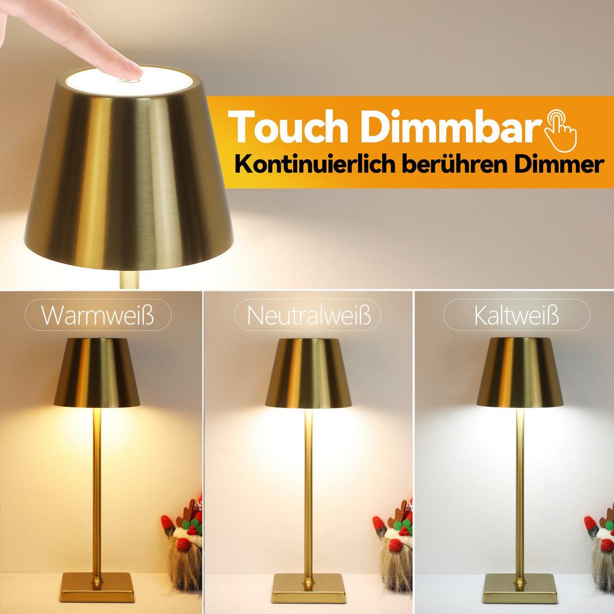TISCHLAMPE Helligthos 11.9/10.0/35.5 cm - Goldfarben, Metall (35.5/11.9/10cm) - ZMH
