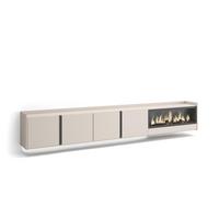 LOWBOARD, Beige, 315/35/50cm, Kamin mit Feuereffekt XXL - Beige, Holzwerkstoff (315/50/35cm) - Skraut Home
