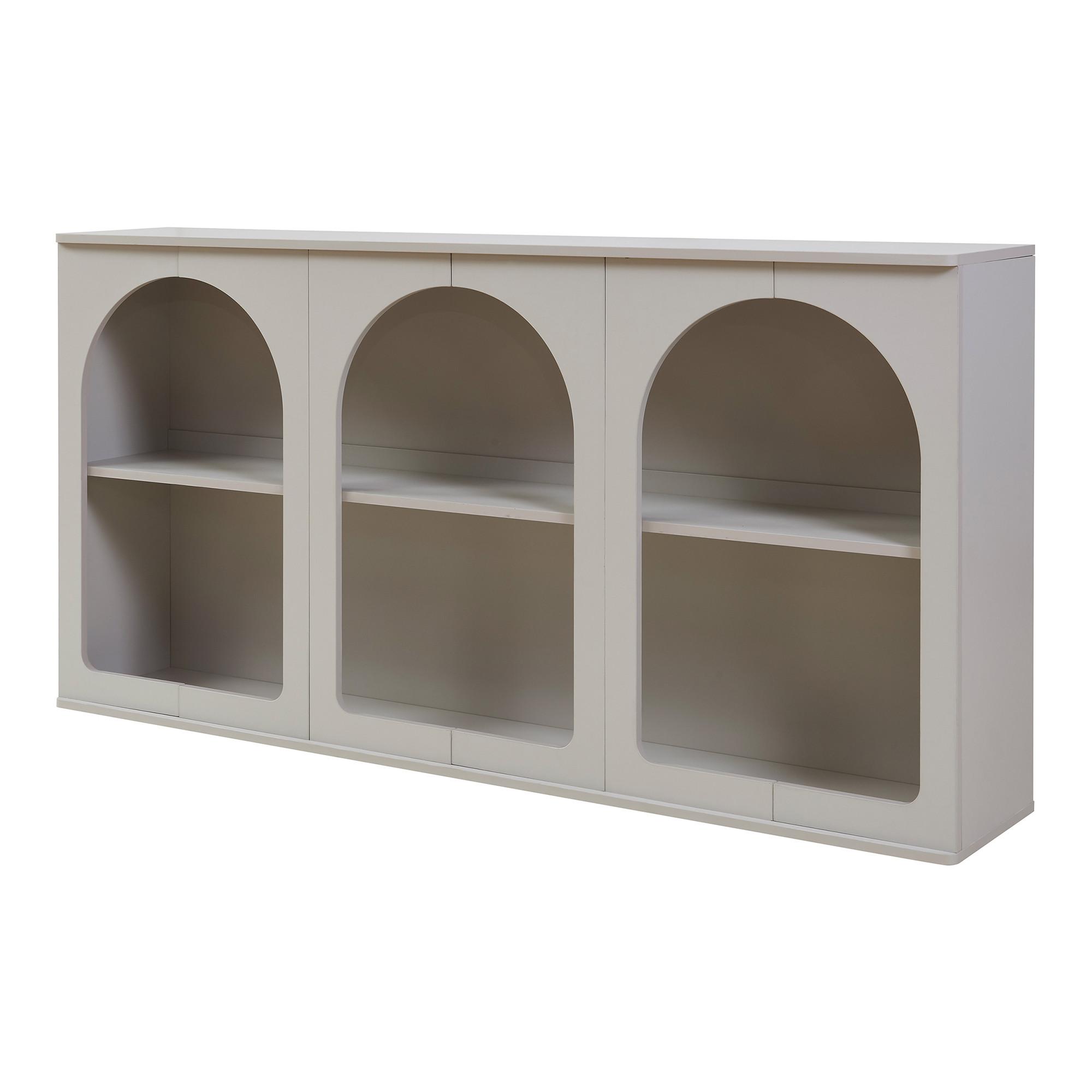 SIDEBOARD Trorhun - Grau, Holzwerkstoff (30/80/160cm) - [en.casa]