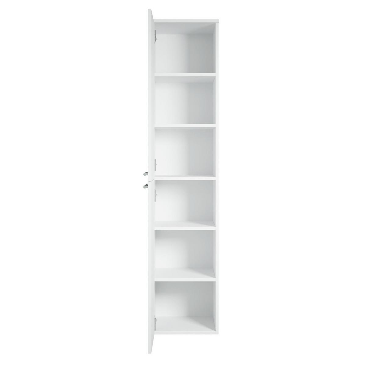 BADEZIMMERSCHRANK Venus mit 2 Türen Weiß - 30 x 30 x 160 cm - Weiß, Holz (30/160/30cm) - Badplaats