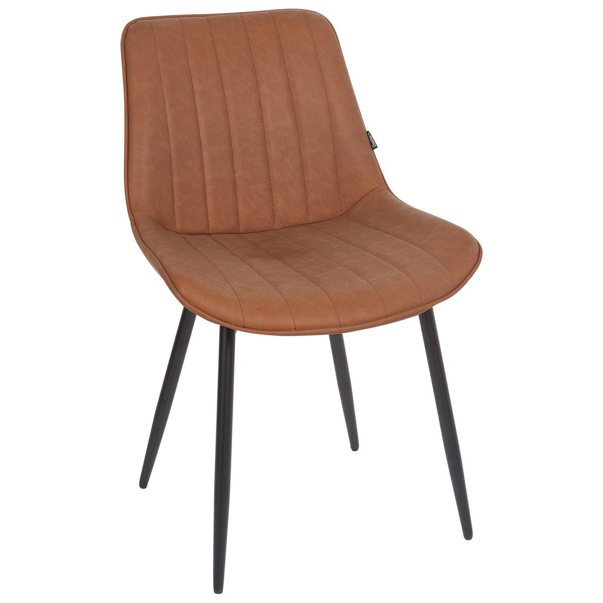 ESSZIMMERSTUHL 2er-Set Kunstleder Braun Dubrovnik - Schwarz/Braun, Kunststoff (53/81/58cm) - Beliani