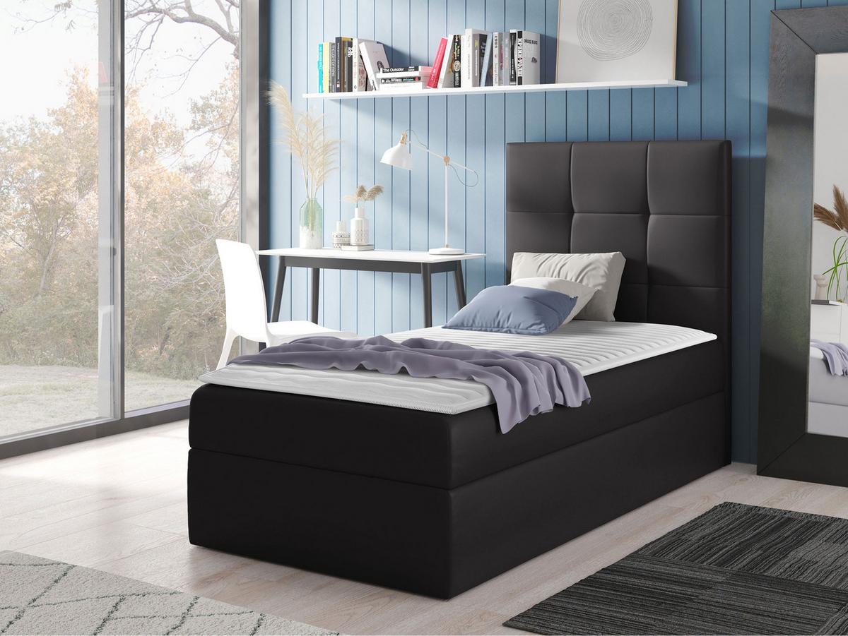 BOXBETT Mini 2, Seite zum Öffnen des Bettkastens: Rechts - H3 - Anthrazit, Holz (90/200cm) - MIRJAN24