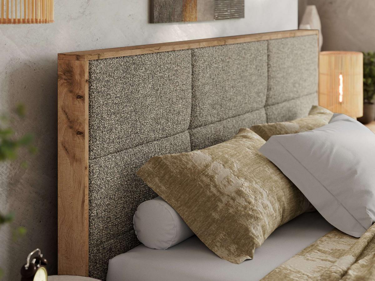 POLSTERBETT LERIO CLASSIC 140/200 - Grau Strukture - Multipocket-Matratze - Grau, Textil (140/200cm) - MKS