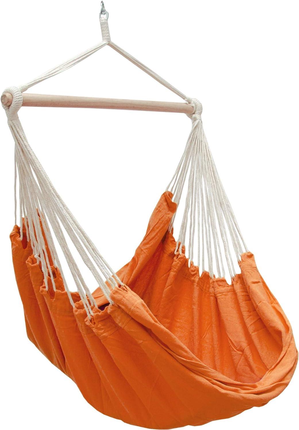 XXL HÄNGESESSEL 185/130 cm Belastbar bis 150 kg Orange - Orange, Textil (130/155/185cm) - Amanka