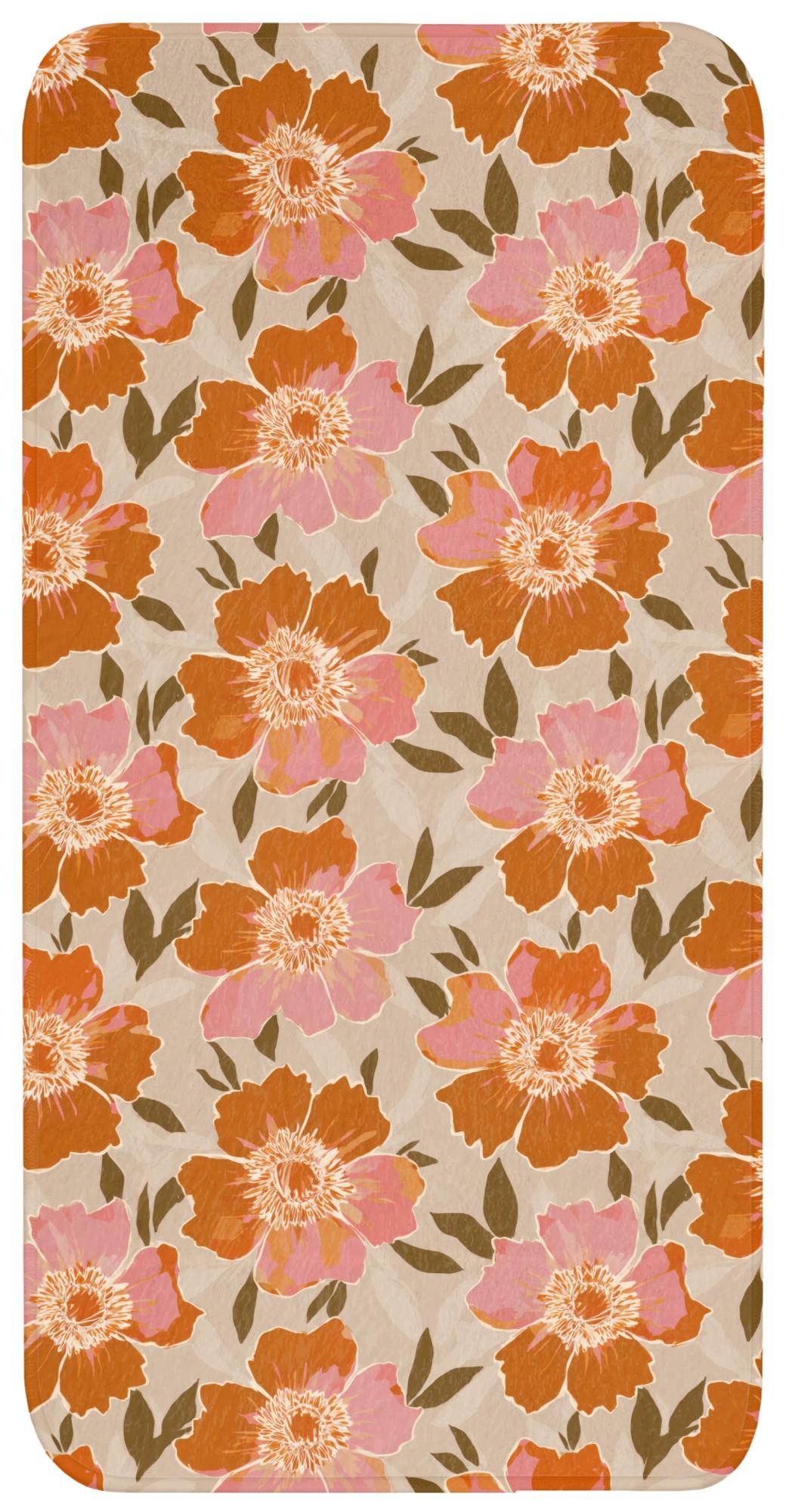 BADEMATTE Blumen - Motiv - Retro Badteppich 60x120 cm - Multicolor, Textil (60/120cm) - OnlyWow
