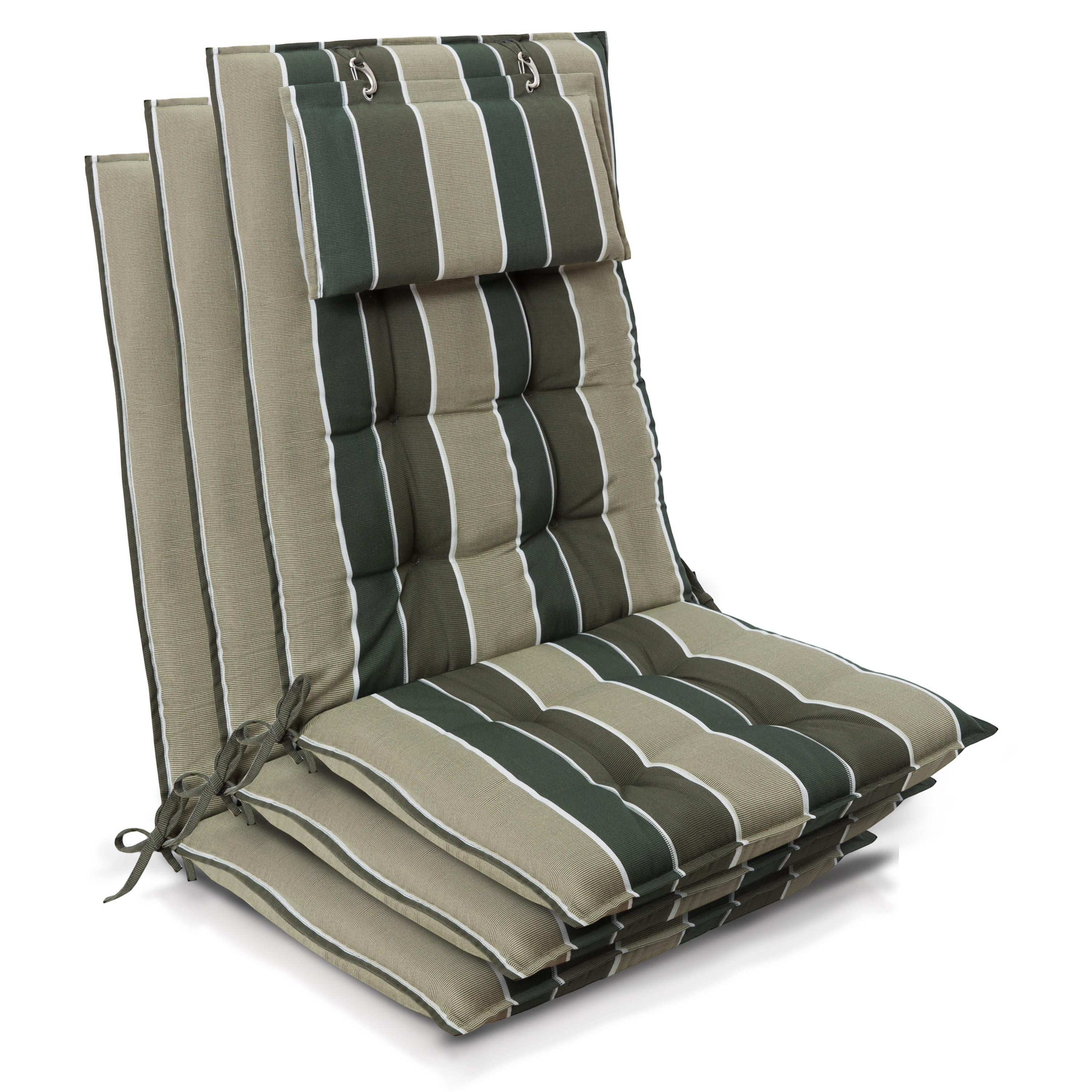 HOCHLEHNER Sun-HL 119x50x8cm Grün-Gestreift (3tlg) - Grün, Textil (50/120cm) - Beautissu 